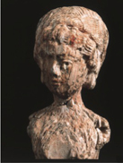 Tête de poupée gallo-romaine en ivoire